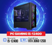 PC KLC Gaming : i5-12400/ RTX 3060 12GB/ Mouse + Keyboard Logitech K120