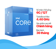 Bộ vi xử lý Intel Core i5-12400 (6C/12T, 2.50 GHz - 4.40 GHz, 18MB - LGA1700) / Box chính hãng