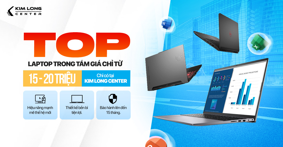 Top laptop tầm giá từ 15-20 triệu đáng mua nhất 2023