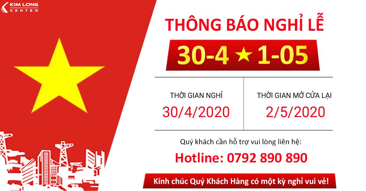 THÔNG BÁO TẠM NGƯNG PHỤC VỤ LỄ 30/4 VÀ 1/5