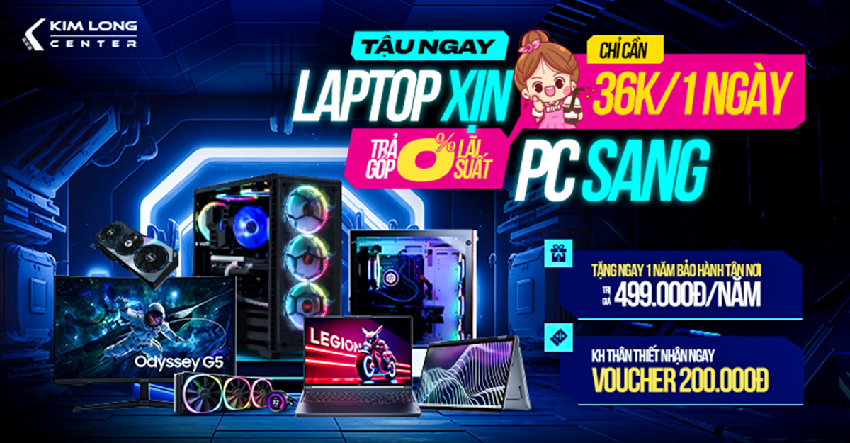 Tậu laptop xịn, PC sang - Trả góp lãi suất 0% 